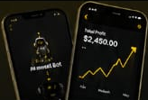 AI trading dashboard on mobile phones